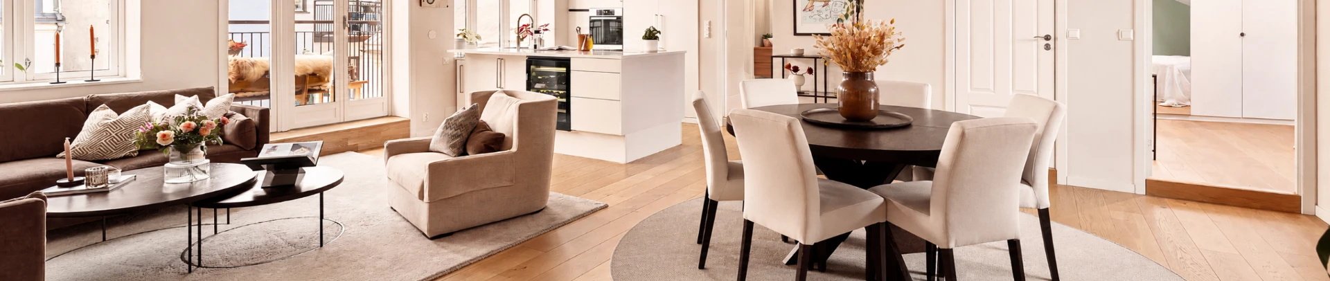 Elegant living and dining room