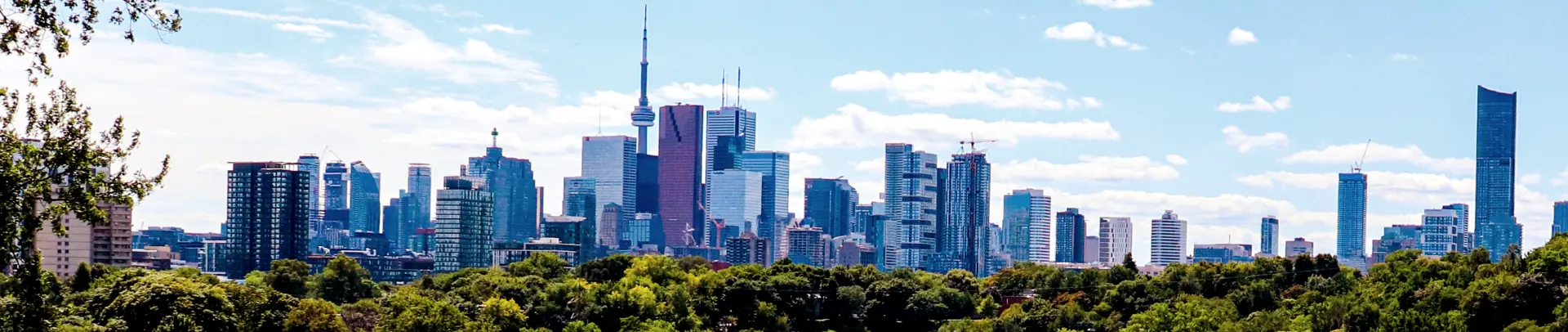 Toronto skyline at dusk